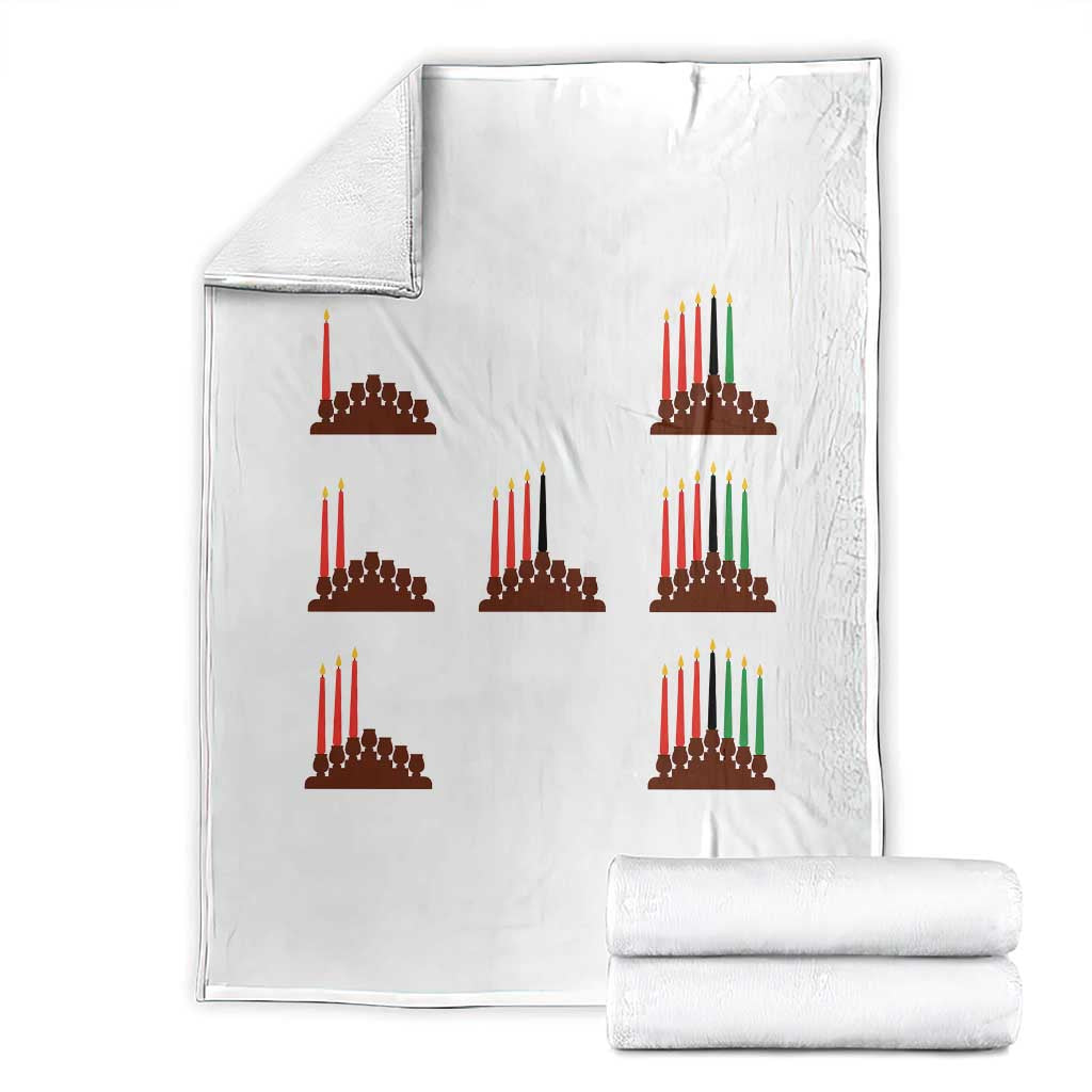 Kwanzaa Kinara Seven Candles African American Holiday Throw Blanket TS11 White Print Your Wear
