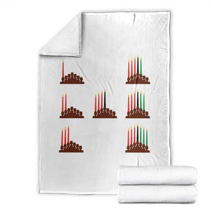 Kwanzaa Kinara Seven Candles African American Holiday Throw Blanket TS11 White Print Your Wear