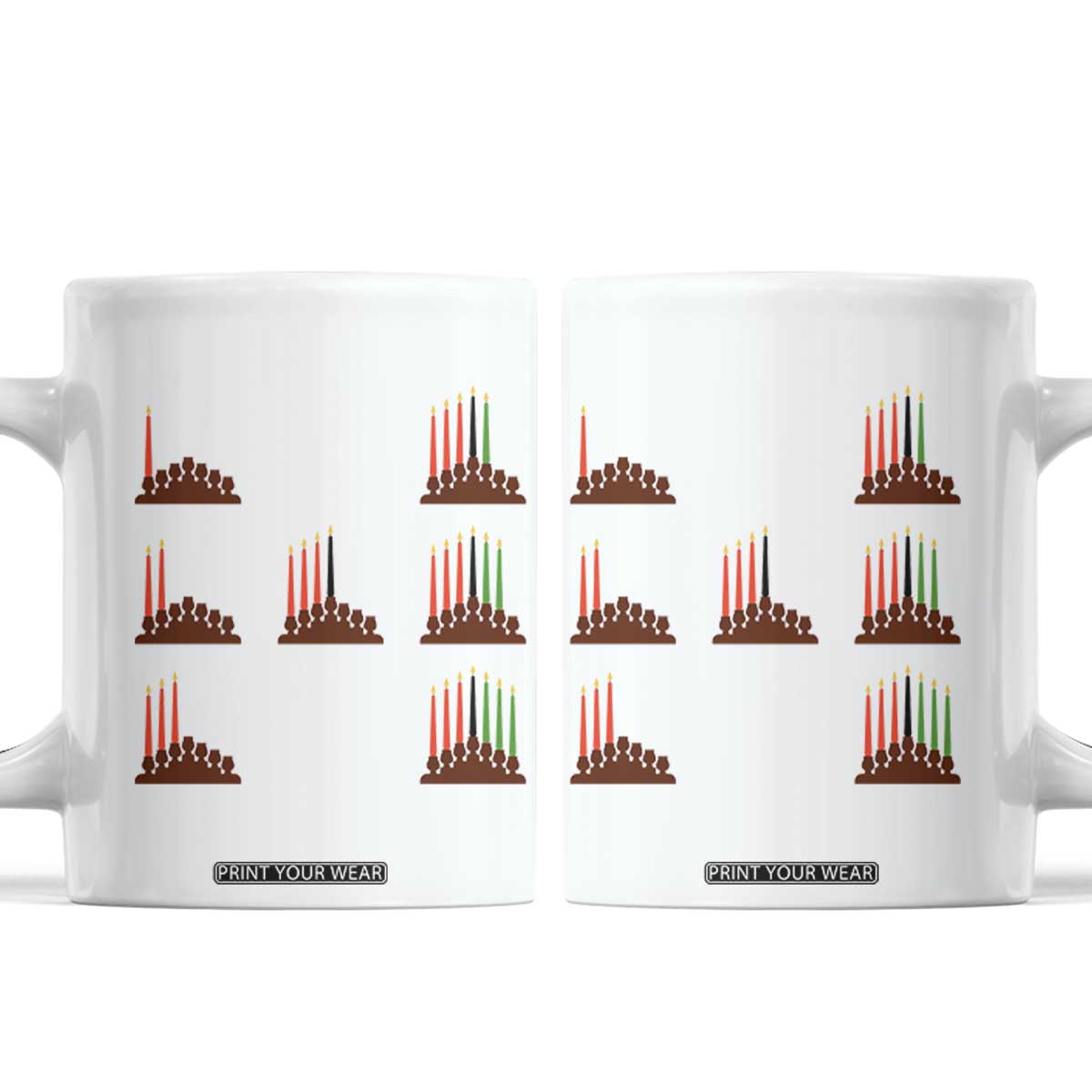 Kwanzaa Kinara Seven Candles African American Holiday Coffee Mug TS11 White Print Your Wear