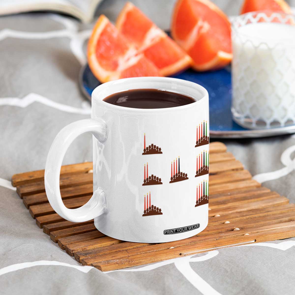 Kwanzaa Kinara Seven Candles African American Holiday Coffee Mug TS11 Print Your Wear
