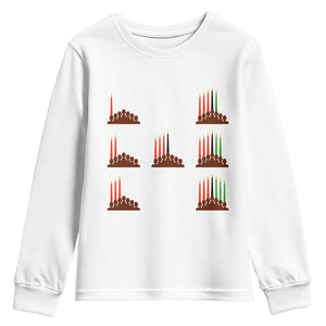 Kwanzaa Kinara Seven Candles African American Holiday Youth Sweatshirt TS11 White Print Your Wear