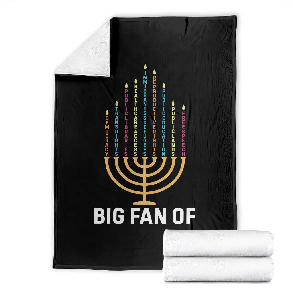 Hanukkah Human Rights Throw Blanket Big Fan Of Democracy Immigrants And Refugees TS11 Black Print Your Wear