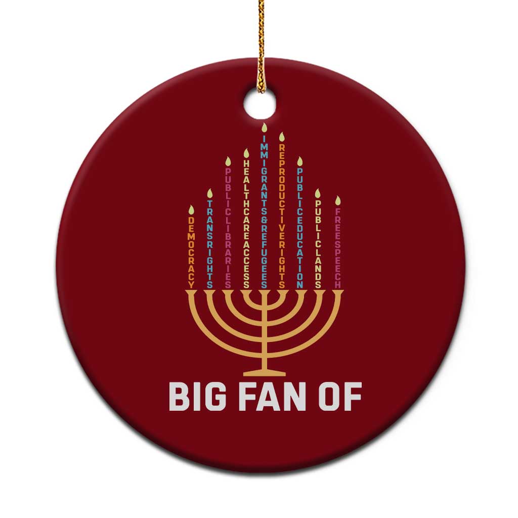 Hanukkah Human Rights Ceramic Ornament Big Fan Of Democracy Immigrants And Refugees TS11 1pc Red Print Your Wear