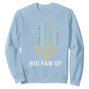 Hanukkah Human Rights Sweatshirt Big Fan Of Democracy Immigrants And Refugees TS11 Light Blue Print Your Wear