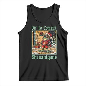 Off To Commit Shenanigans Funny Christmas Frog Knight Tank Top