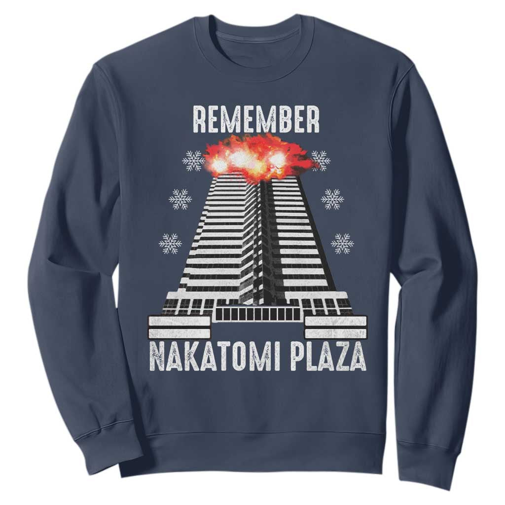 Remember Nakatomi Plaza Sweatshirt Christmas Party 1988 Movie TS11 Navy Print Your Wear