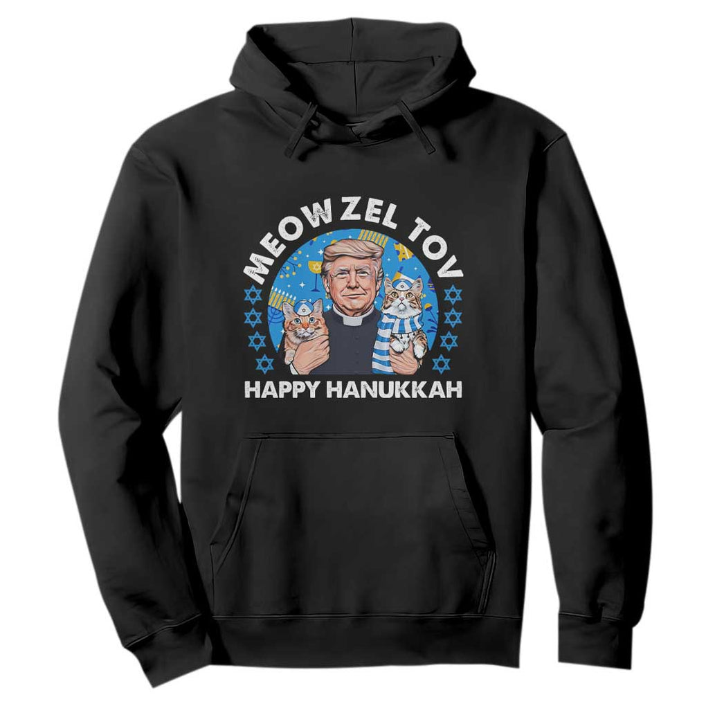 Funny Trump Cat Hanukkah Hoodie Meowzel Tov Happy Hanukkah David Stars TS11 Black Print Your Wear