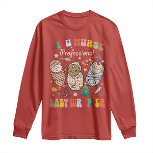 Funny NICU Nurse Christmas Long Sleeve Shirt Professional Baby Wrapper TS11 Red Print Your Wear