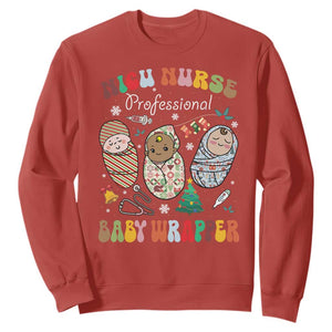 Funny NICU Nurse Christmas Sweatshirt Professional Baby Wrapper TS11 Red Print Your Wear
