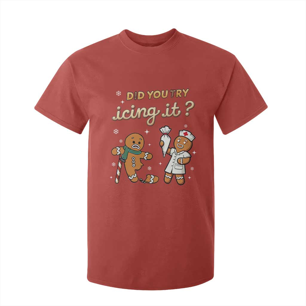 Funny Christmas Nurse T Shirt For Kid Did You Try Icing It Gingerbreads TS11 Red Print Your Wear
