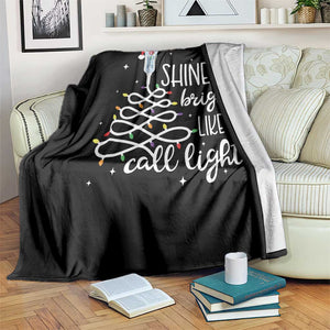 Funny Christmas Nurse Throw Blanket Shine Bright Like A Call Light Led Lights TS11 Print Your Wear
