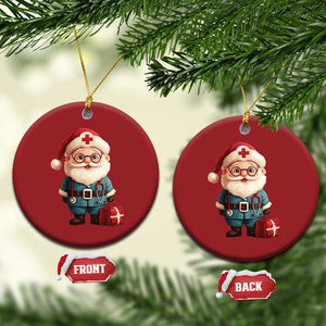 Funny Xmas Santa Doctor Medical Christmas Ornament TS11 Circle Red Print Your Wear