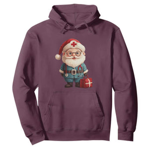 Funny Christmas Santa Doctor Medical Hoodie TS11 Maroon Print Your Wear