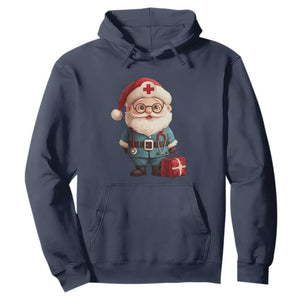 Funny Christmas Santa Doctor Medical Hoodie TS11 Navy Print Your Wear