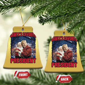 Funny Xmas Trump Santa Christmas Ornament Santa's Favorite President White House TS11 Bell Flake Gold Print Your Wear