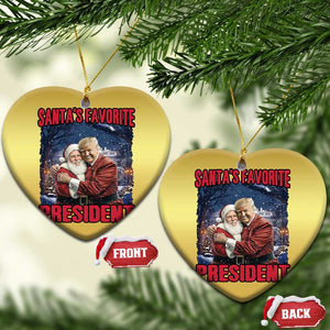 Funny Xmas Trump Santa Christmas Ornament Santa's Favorite President White House TS11 Heart Gold Print Your Wear