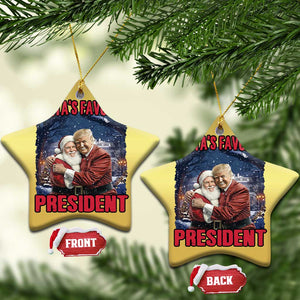 Funny Xmas Trump Santa Christmas Ornament Santa's Favorite President White House TS11 Star Gold Print Your Wear