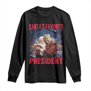 Funny Christmas Trump Santa Long Sleeve Shirt Santa's Favorite President White House TS11 Black Print Your Wear