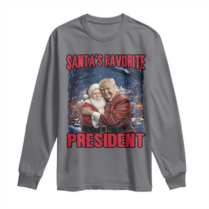 Funny Christmas Trump Santa Long Sleeve Shirt Santa's Favorite President White House TS11 Charcoal Print Your Wear