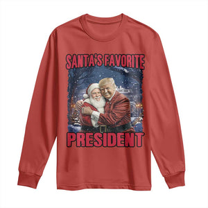 Funny Christmas Trump Santa Long Sleeve Shirt Santa's Favorite President White House TS11 Red Print Your Wear