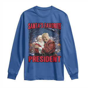 Funny Christmas Trump Santa Long Sleeve Shirt Santa's Favorite President White House TS11 Royal Blue Print Your Wear