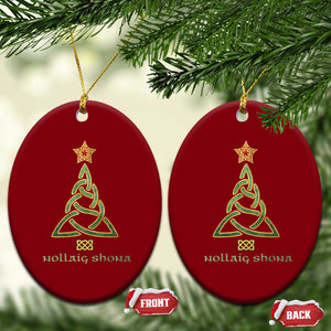 Irish Gaelic Christmas Nollaig Shona Ceramic Ornament Celtic Knot Christmas Tree TS11 Print Your Wear