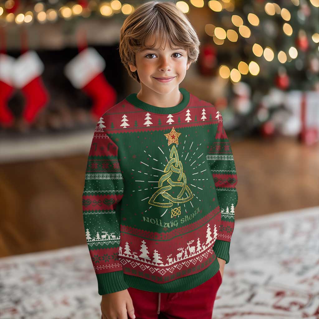 Irish Gaelic Christmas Nollaig Shona Ugly Christmas Sweater Celtic Knot Christmas Tree TS11 Christmas Print Your Wear
