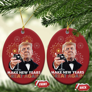 Funny Trump New Year Christmas Ornament Make New Years Great Again Fireworks TS11 Oval Red Print Your Wear