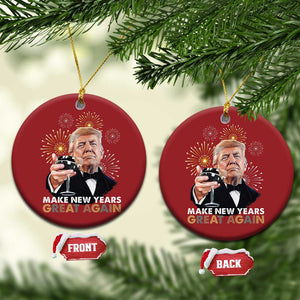 Funny Trump New Year Christmas Ornament Make New Years Great Again Fireworks TS11 Circle Red Print Your Wear