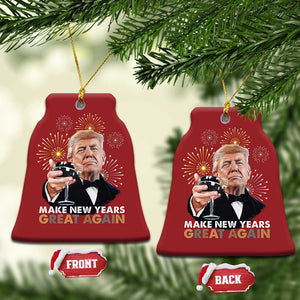 Funny Trump New Year Christmas Ornament Make New Years Great Again Fireworks TS11 Bell Flake Red Print Your Wear