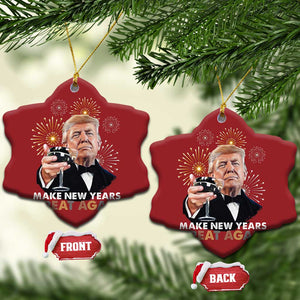 Funny Trump New Year Christmas Ornament Make New Years Great Again Fireworks TS11 Snow Flake Red Print Your Wear