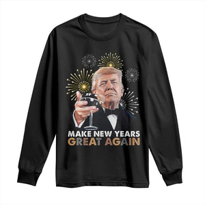 Funny Trump New Year Long Sleeve Shirt Make New Years Great Again Fireworks TS11 Black Print Your Wear