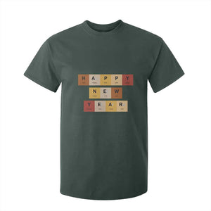 Funny Happy New Year Periodic Table Elements T Shirt For Kid Chemistry Teacher Student TS11 Dark Forest Green Print Your Wear