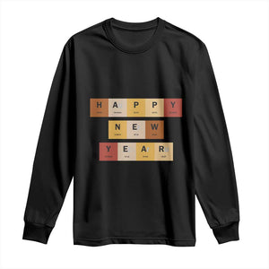 Funny Happy New Year Periodic Table Elements Long Sleeve Shirt Chemistry Teacher Student TS11 Black Print Your Wear