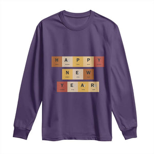 Funny Happy New Year Periodic Table Elements Long Sleeve Shirt Chemistry Teacher Student TS11 Purple Print Your Wear