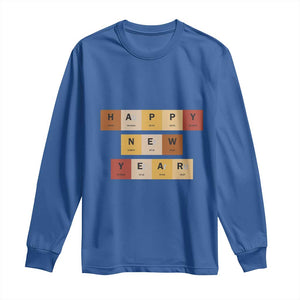 Funny Happy New Year Periodic Table Elements Long Sleeve Shirt Chemistry Teacher Student TS11 Royal Blue Print Your Wear