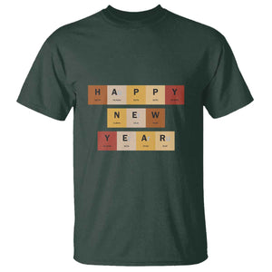 Funny Happy New Year Periodic Table Elements T Shirt Chemistry Teacher Student TS11 Dark Forest Green Print Your Wear