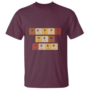 Funny Happy New Year Periodic Table Elements T Shirt Chemistry Teacher Student TS11 Maroon Print Your Wear