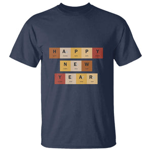 Funny Happy New Year Periodic Table Elements T Shirt Chemistry Teacher Student TS11 Navy Print Your Wear