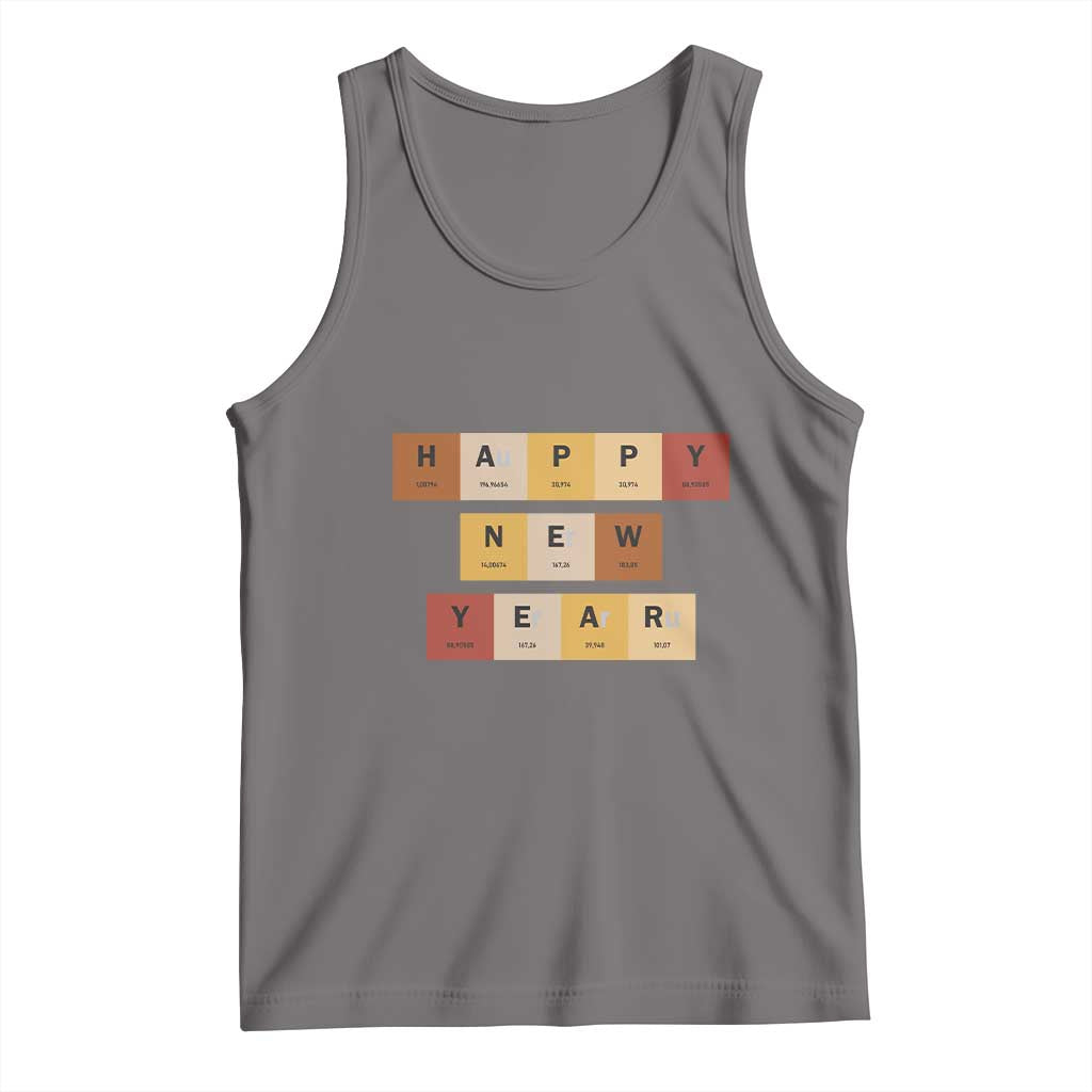Funny Happy New Year Periodic Table Elements Tank Top Chemistry Teacher Student TS11 Deep Heather Print Your Wear