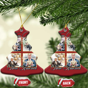 Funny Trump New Year New America 2025 Christmas Ornament Sparkling Fireworks TS11 Christmas Tree Red Print Your Wear