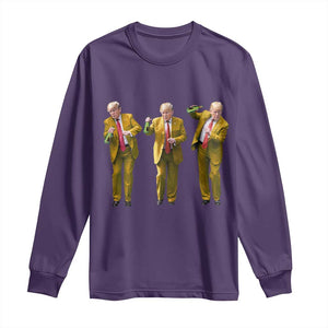 Funny Trump Dance Happy New Year 2025 Long Sleeve Shirt TS11 Purple Print Your Wear