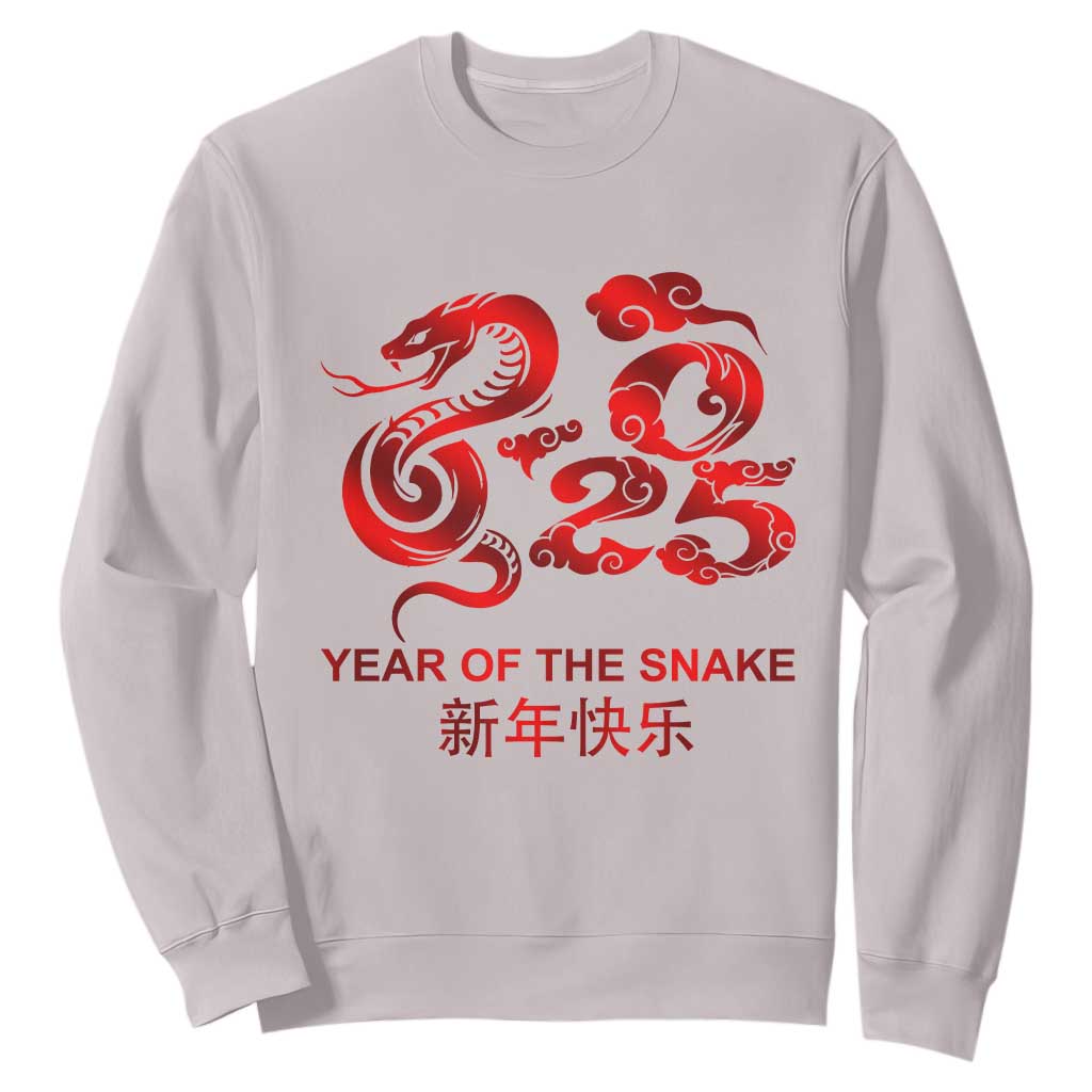 Year Of The Snake Lunar Chinese New Year 2025 Sweatshirt TS11 Ice Gray Print Your Wear