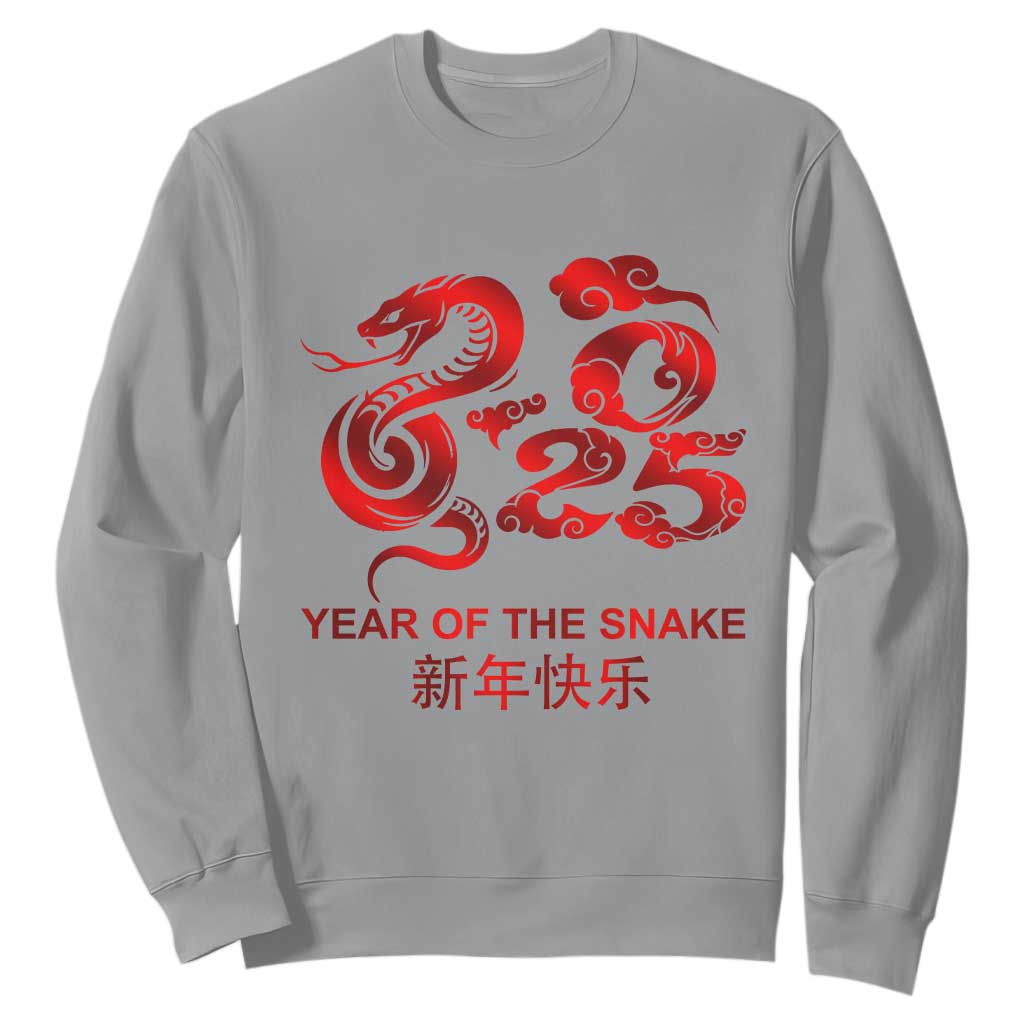Year Of The Snake Lunar Chinese New Year 2025 Sweatshirt TS11 Sport Gray Print Your Wear