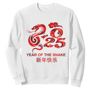 Year Of The Snake Lunar Chinese New Year 2025 Sweatshirt TS11 White Print Your Wear