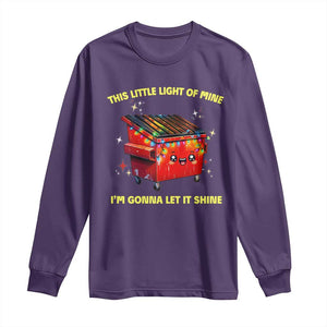 Funny Lil Fire Dumpster Long Sleeve Shirt This Little Light Of Mine I'm Gonna Let It Shine TS11 Purple Print Your Wear