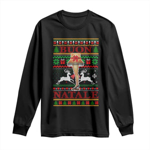 Funny Christmas Movie Long Sleeve Shirt Buon Natale Lamp Italian Christmas TS11 Black Print Your Wear