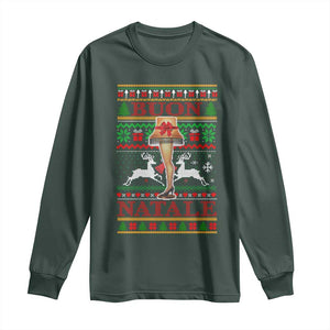 Funny Christmas Movie Long Sleeve Shirt Buon Natale Lamp Italian Christmas TS11 Dark Forest Green Print Your Wear