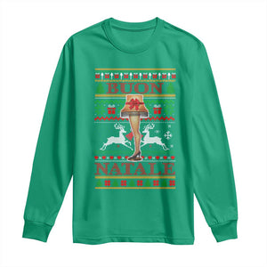 Funny Christmas Movie Long Sleeve Shirt Buon Natale Lamp Italian Christmas TS11 Irish Green Print Your Wear