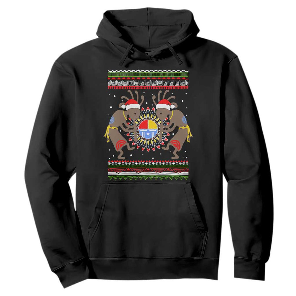 Funny Christmas Native American Hoodie Santa Kokopeli Medicine Wheel TS11 Black Print Your Wear